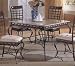 7 pc distressed black finish wood counter height pedestal dining table set