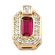 14K Yellow Gold Ruby and Diamond Pendant