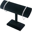 Black Velvet Oval T-Bar Bracelet & Necklace Jewelry Display