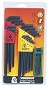 Bondhus 14132 Triple-Pack of .050 to 3/8-Inch Ball End Hex, 1.5 to 10-mm Ball End Hex and Star Fold-Up T6 - T25