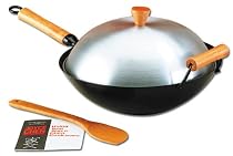 Joyce Chen J21-9974 Classic 14 Inch Xylan Non-Stick Flat Bottom 4 Piece Wok Set