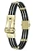 Jewelry : 18k Gold Plated Stainless Steel and Polyurethane Diamond Accent Bangle Bracelet