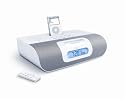 iLuv Alarm Clock Audio System with Bluetooth for iPod and MP3 Players (White)