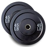 Solid Rubber Bumper Plates - 45lb. Pair