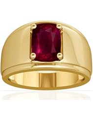 14K Yellow Gold Cushion Cut Ruby Solitaire Ring (GIA Certificate)
