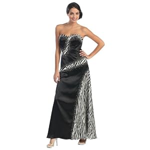 Strapless Printed Prom Dress Jr Long Gown #2646