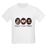Peace Love Math Pi Kids Light T-Shirt
