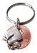 Cap and Diploma Charm Layered Over 2024 Penny Keychain - Good Luck to the New Graduate; Hand Made; Graduation Gift