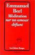 M�ditation sur un amour d�funt