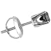 14k White Gold 1/4 Carat Black Diamond Single Stud (1/2 Pair) Earring