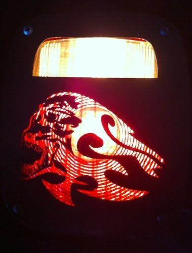 JeepTails Flaming Demon - Jeep YJ Wrangler Tail Lamp Covers - Black - Set of 2