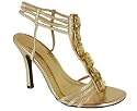 METALLIC GEM BUTTON T-STRAP HEEL