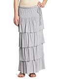 Chaus Womens Tie Waist Tiered Maxi Skirt