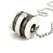 Stainless Steel "Dreams Come True" Black Barrel Pendant Necklace
