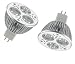 Onite 2 x MR16 LED Light Bulbs High Power Spotlight DC 12V 6W, 500 lumen WarmWhite