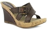 Womens/Ladies Brown Leather Tegan Hush Puppies Wedge Sandals - Brown - UK 3-8
