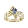 14K Yellow Gold Aquamarine and Diamond Ring