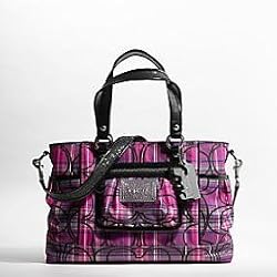 Coach Limited Edition Poppy Tartan Plaid Glam Book Shopper Multifunction Bag Tote 14367 Pink Multi