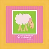 Framed Lamb Picture - Let your Gentleness be evident to all. Philippians 4:5 - 10 X 10