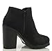 Soda Women's Daily Faux Nubuck Leather Side Zipper Ankle Bootie Heel
