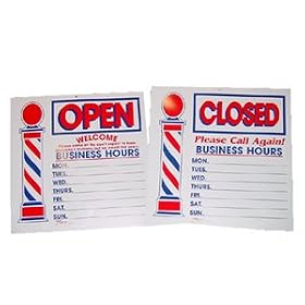 Hess * Open / Closed Sign Barber Pole On Side 16