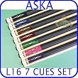 Billiard Pool Cue Stick Set Aska L16 7 pool cue sticks