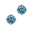 1/2 ct. Blue - I1 Round Brilliant Cut Diamond Earring Studs in 14K White Gold