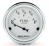 Auto Meter | 1604 2 1/16 Old Tyme White - Fuel Level Gauge - 0 Ohm Empty / 90 Ohm Full