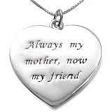 Sterling Silver Always My Mother Heart Pendant