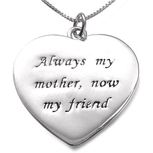Sterling Silver Always My Mother Heart Pendant