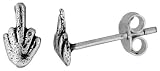 Tiny Sterling Silver Finger Stud Earrings