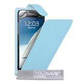 Samsung Galaxy Note 2 Tasche PU Leder Flip H�lle - Hell Blauvon "Yousave Accessories�"