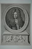 Produkt-Bild: Portr&auml;t. Brustportr&auml;t in Schriftoval, unten mit Sockel. Kupferstich von Bernhard Vogel nach einem Gem&auml;lde von Johann Daniel Preissler.