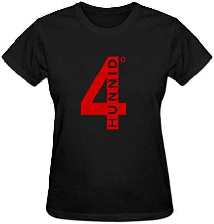 ZIHLN Women's 4 Hunnid Cotton Crewneck T shirt S Black