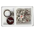Confirmation Rosary and Holy Spirit Key Chain Gift Set - 7mm Red Beads - Length: 21" - IMPORTED FROM ITALY