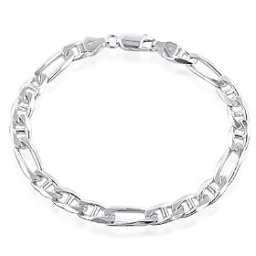 Sterling Silver Men's Figarucci Link Bracelet 8"