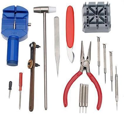 OnChoice(TM) 16pc Deluxe Watch Back Case Opener Tool Kit Repair Pin Link Remover Watchmaker