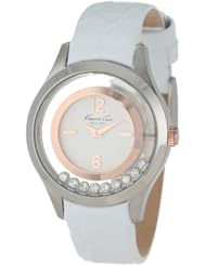 Kenneth Cole New York Womens KC2785 Transparency White and Rose Gold Floating Stone Dial Watch