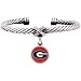 Georgia Bulldogs Ladies Antiqued Silver Twisted Cable Bracelet