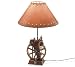 Western Wagon Wheel with Saddle Table Lamp Great Western Theme Lamp