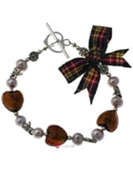 Murano Topaz Color hearts freshwater pearls dragonflies