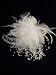 NEW White Beaded Bridal Feather Hair Clip, Limited.