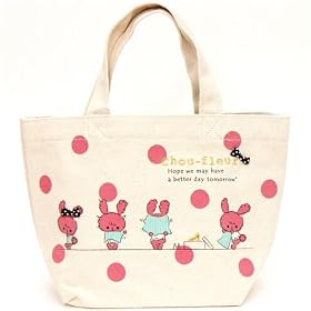 Canvas Leinen Chou-fleur rosa Hase Katze Handtasche