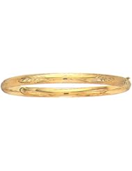 8" 14K Yellow Gold 5.0mm (1/5") Flourentine Round Domed Classic Bangle Bracelet w/ Clasp