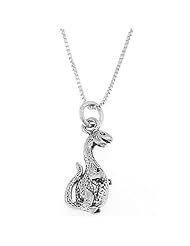 Sterling Silver Three Dimensional Dinosaur Necklace