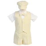 Lito Boys Yellow Vest Shorts Easter Ring Bearer Formal Suit 12M-4T