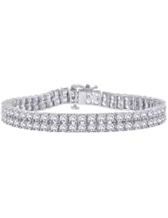 14k White Gold, Diamond Tennis Bracelet (10 cttw)