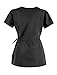 G Med Women's Mock Wrap Back Tie Top and Pants Fashion Scrub Set