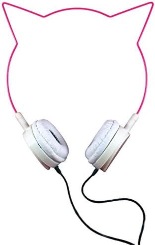 Cat-titude Noise Isolating On Ear Headphones Headset, 3.5 mm Jack, Works With iPhone, iPod, iPad, Android, Mp3, Tablets &amp; All Other Standard Headohone Jacks (Pink)