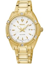 Seiko Velatura SXDF52P1 33mm Diamonds Gold Plated Steel Bracelet & Case Anti-Reflective Sapphire Womens Watch